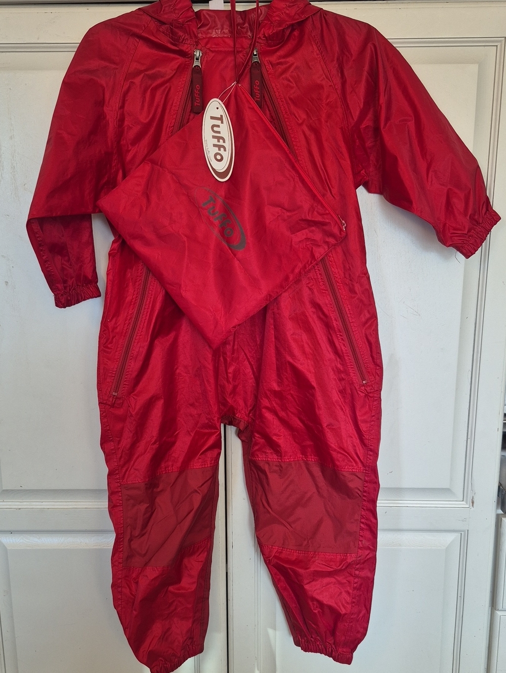 Kids' Red Waterproof One-Piece Tuffo Rain Suit